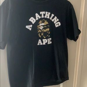 A Bathing Ape T-Shirt. Black/Yellow Camo